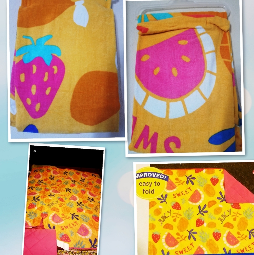 Slice fruit beach towel and picnic blanket